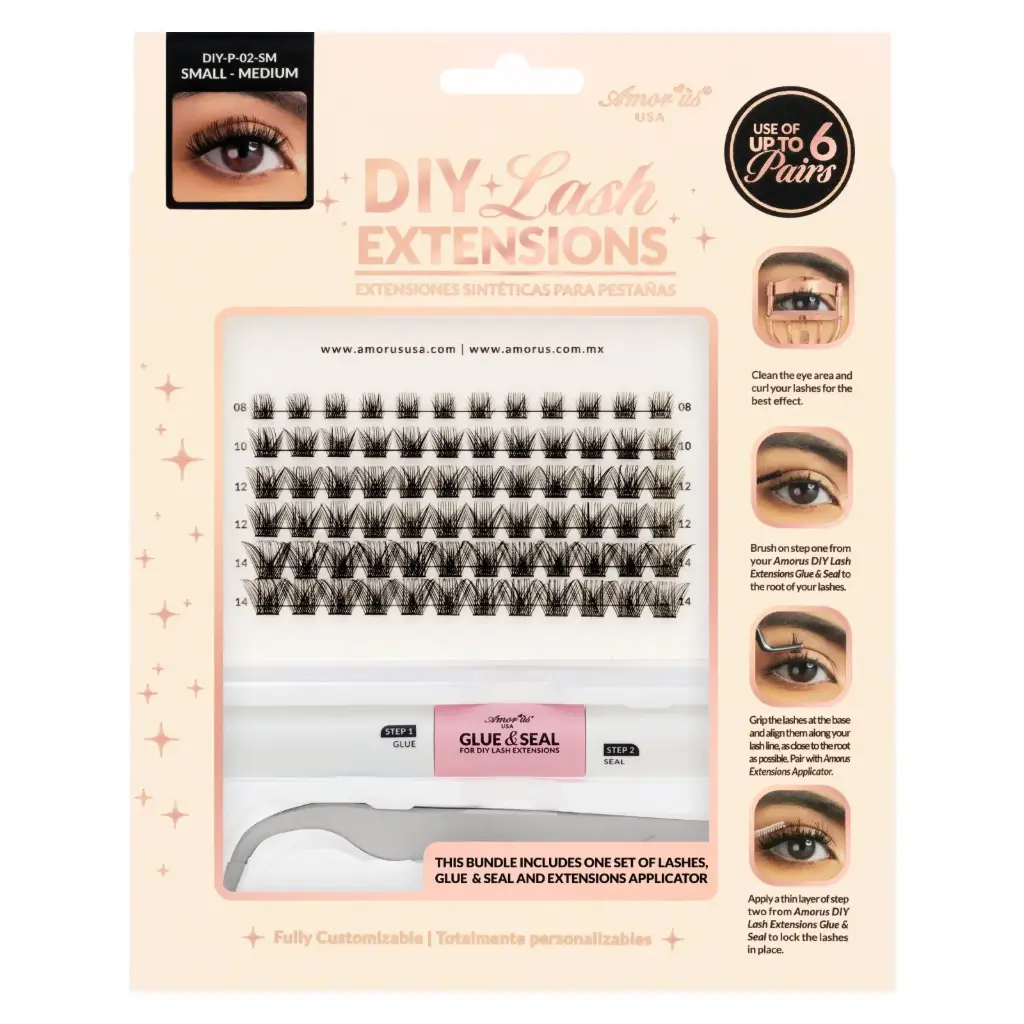AMOR US DIY Lash Extensions Set 02 SM – Kit de Extensiones de Pestañas DIY