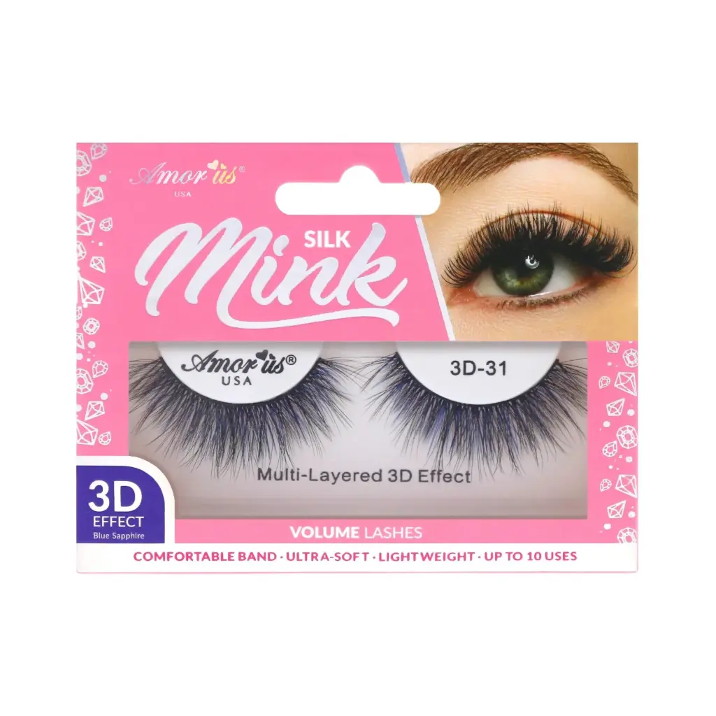 Amor Us 3D Silk Mink Lashes #31 – Pestañas Postizas Volumen Natural