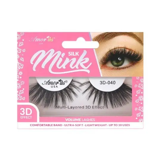 Amor Us 3D Silk Mink Lashes #40 – Pestañas Postizas Volumen Natural