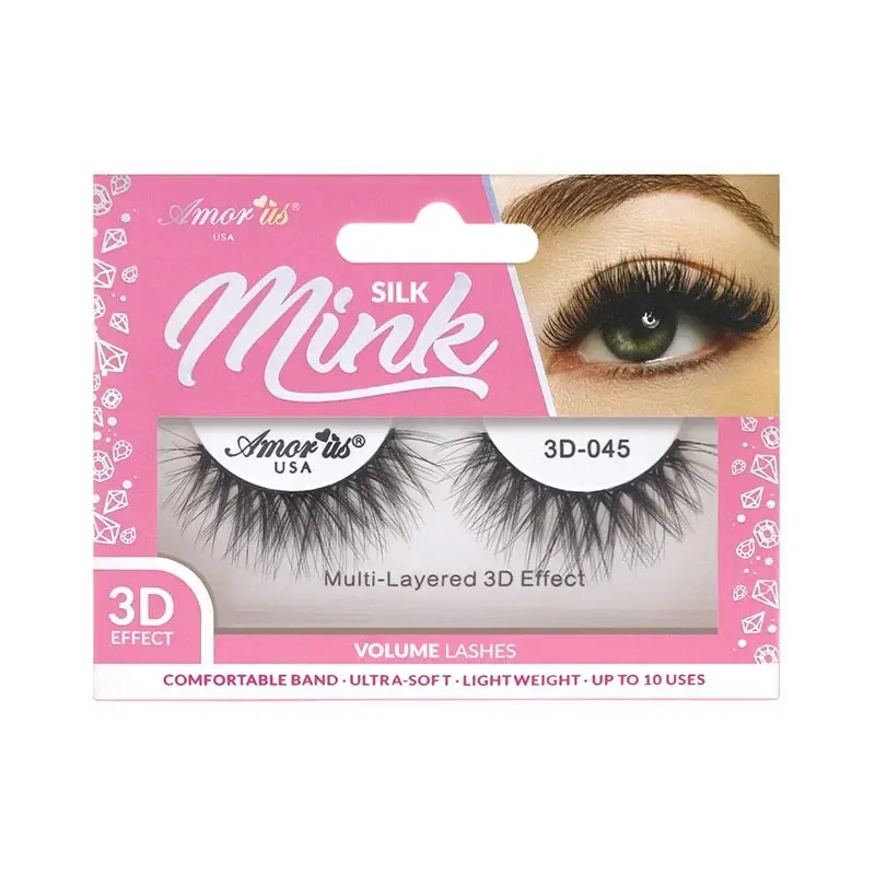 Amor Us 3D Silk Mink Lashes #45 – Pestañas Postizas Volumen Natural