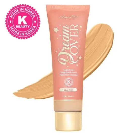Amor Us Dream Cover 05 Gold Beige – Base de Maquillaje Líquida de Alta Cobertura