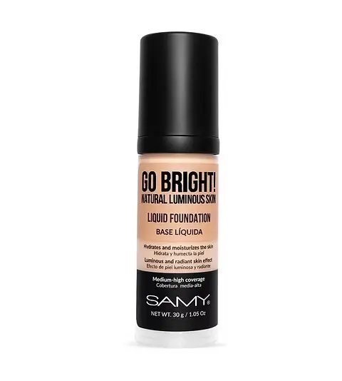 Base Líquida Go Bright 30 g Samy #7.0 Rich – Base de Maquillaje Iluminadora
