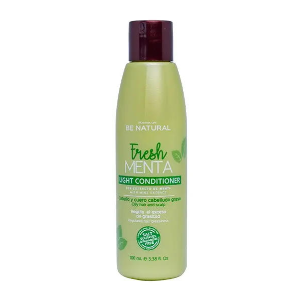BE NATURAL Acondicionador de Menta para Cabello Graso – Control de Sebo y Frescura Intensa