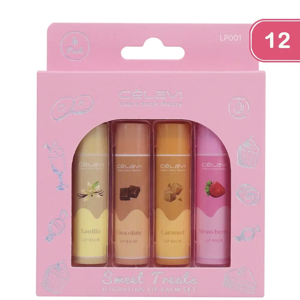 CELAVI SWEET TREATS HYDRATING LIP BALM SET 4 PACK