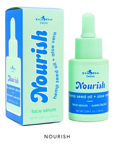 ITALIA DELUXE NOURISH FACE SERUM HEMP SEED OIL + ALOE VERA 25 ML