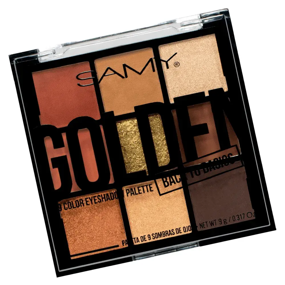 PALETA X 9 SOMBRAS DE OJOS SAMY # 13. GOLDEN