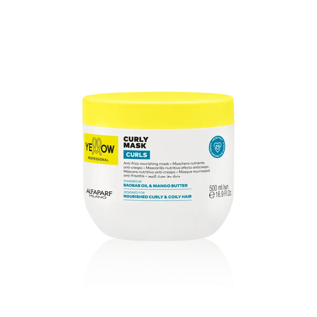 YELLOW PROFESSIONAL CURLY MASK