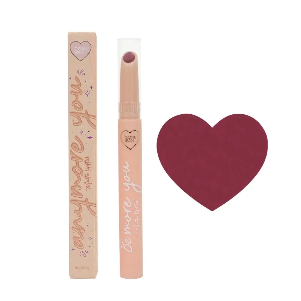 BEAU VISAGE Anymore You Matte Lipstick 06 In Love – Labial Mate de Alta Pigmentación y Larga Duración