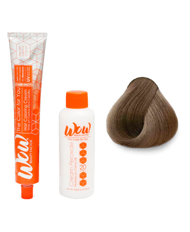 WOW Tinte en Crema para Cabello con Peróxido en Crema 8 Rubio Claro