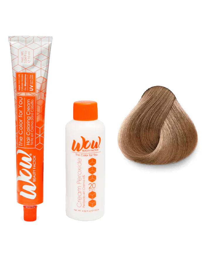 WOW Tinte en Crema para Cabello con Peróxido en Crema 8.22 Rubio Claro