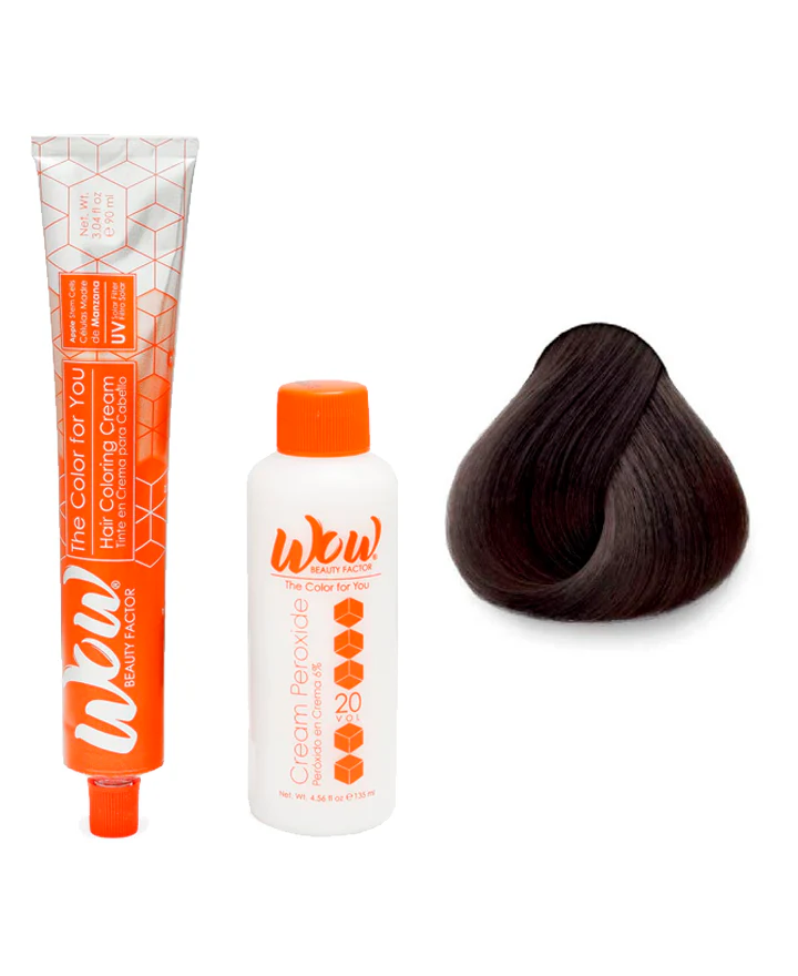 WOW Tinte en Crema para Cabello con Peróxido en Crema 5.13 Castaño Claro
