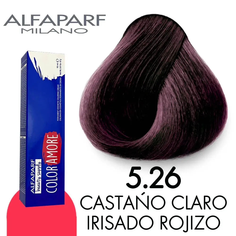 ALFAPARF COLOR AMORE TINTES 5.26 CASTAÑO CLARO IRISADO ROJIZO
