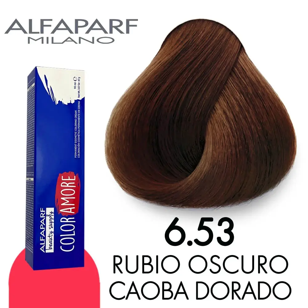 Tinte 6.53 Rubio Oscuro Caoba Dorado 90 ml Color Amore de Alfaparf Milano – Coloración Permanente para Cabello