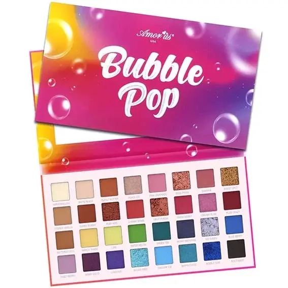 Amor Us Bubble Pop – Eyeshadow & Glitter Palette, Sombras Brillantes y Vibrantes