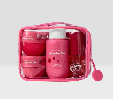 BEAUTY CREATIONS TRAVEL BAG BERRY INTO YOU 4 PCS