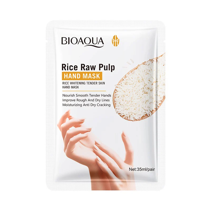 BIOAQUA Rice Puree Whitening and Skin Tendering Hand Mask Pair