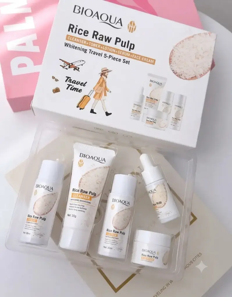 BIOAQUA Rice Pulp Whitening Travel Five-piece Set