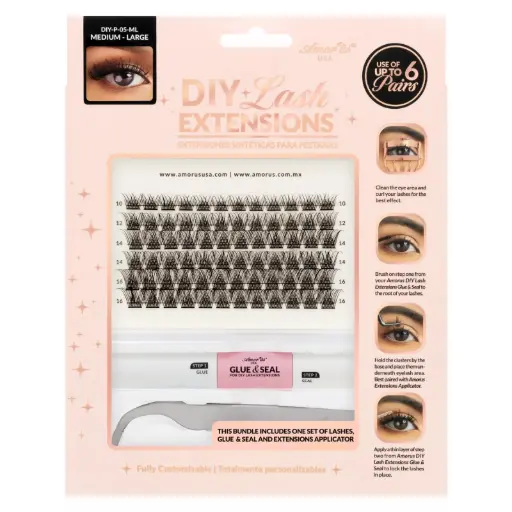 [610895189577] AMOR US DIY Lash Extensions Set 13 ML – Kit de Extensiones de Pestañas DIY