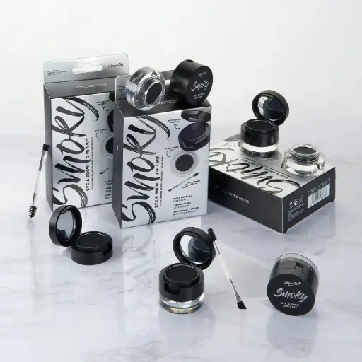 [610895188686] AMOR US Smoky Eye & Brow 2-in-1 Kit Matte Black Finish – Delineador y Definidor de Cejas