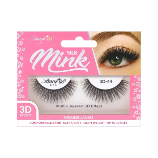 [681441562335] Amor Us 3D Silk Mink Lashes #44 – Pestañas Postizas Volumen Natural