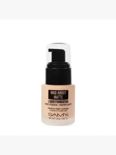 [7703378202269] Base Líquida Matificante Samy #3.0 Medium – Base de Maquillaje Acabado Mate