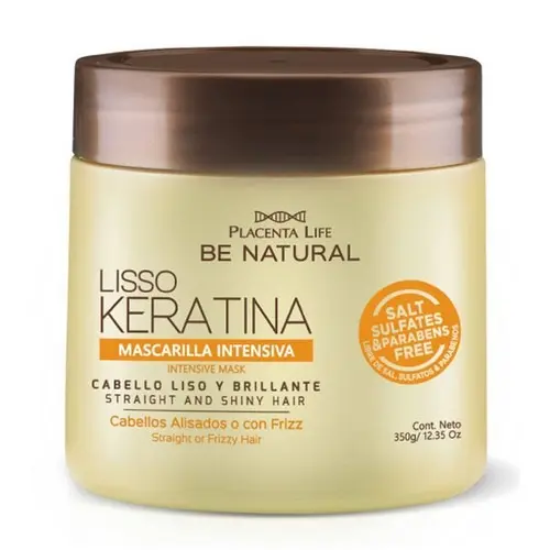 [7756719004459] BE NATURAL Lisso Keratina Mascarilla 350 g – Alisado, Reparación y Control del Frizz