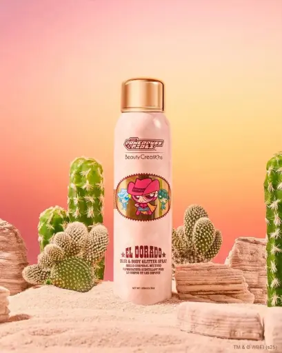 [689358360709] BEAUTY CREATIONS THE POWERPUFF HAIR & BODY GLITTER SPRAY EL DORADO