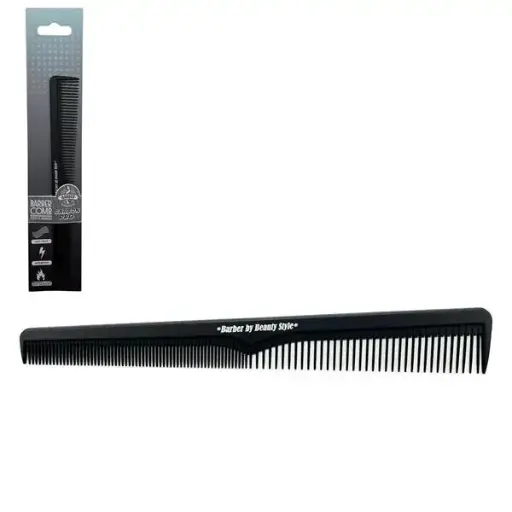 [7591899525727] BEAUTY STYLE BARBER COMB PEINE DE BARBERIA CARBON PRO