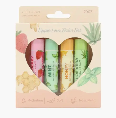 [641018700805] CELAVI LIPPIE LOVE BALM SET 4 UND