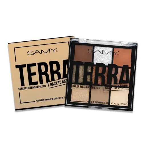 [7703378266568] PALETA X 9 SOMBRAS DE OJOS SAMY # 11. TERRA