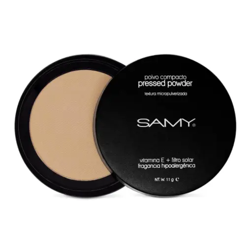 [7703378002159] POLVO COMPACTO SIN ESPEJO SAMY # 02.BEIGE