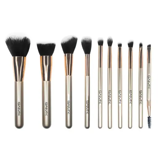 [7703378098893] SET DE BROCHAS X 10 UND SAMY GOLDEN GLAM COLLECTION