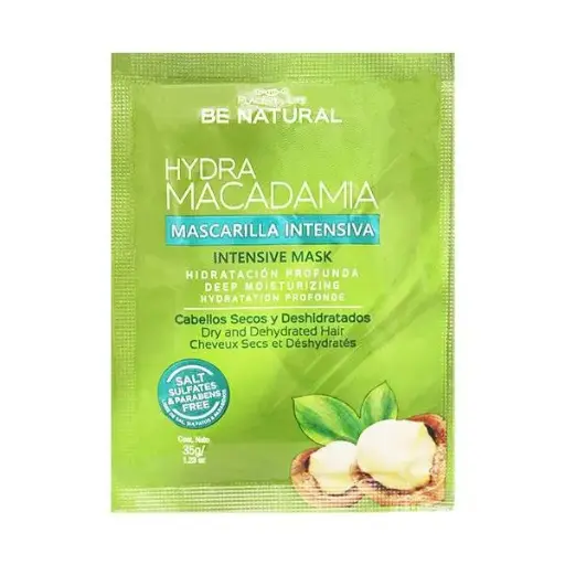 [7756719017381] BE NATURAL MASCARILLA INTENSIVA HYDRA MACADAMIA SOBRE 35G