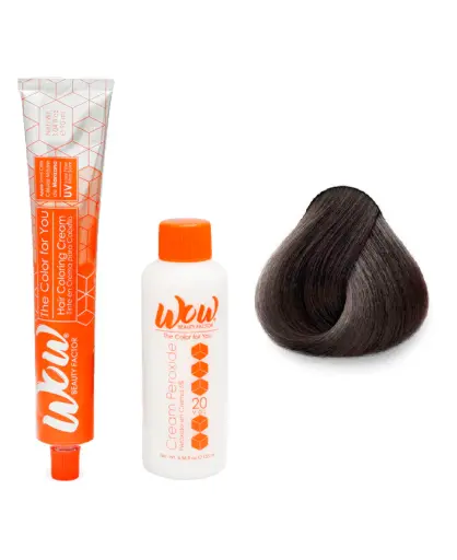 [671875658469] WOW Tinte en Crema para Cabello con Peróxido en Crema 4 Castaño