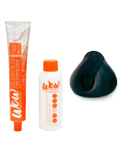 [671875658421] WOW Tinte en Crema para Cabello con Peróxido en Crema 1A Negro Azulado