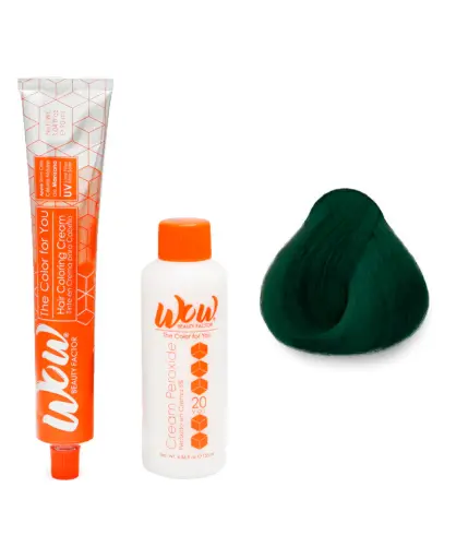 [671875658988] WOW Tinte en Crema para Cabello con Peróxido en Crema C.7 Verde Reflejo