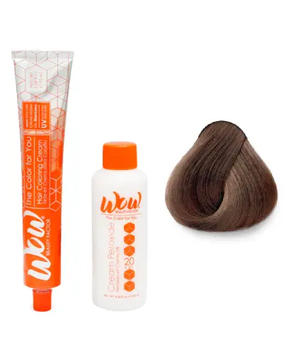 [671875658735] WOW Tinte en Crema para Cabello con Peróxido en Crema 7.35 Rubio Dorado Caoba