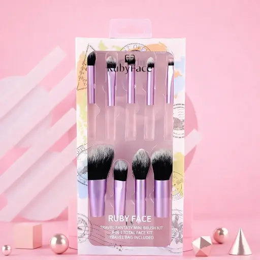 [6972547650601] RUBY FACE Travel Fantasy Mini Brush kit 9 in 1 facekit 9 pcs