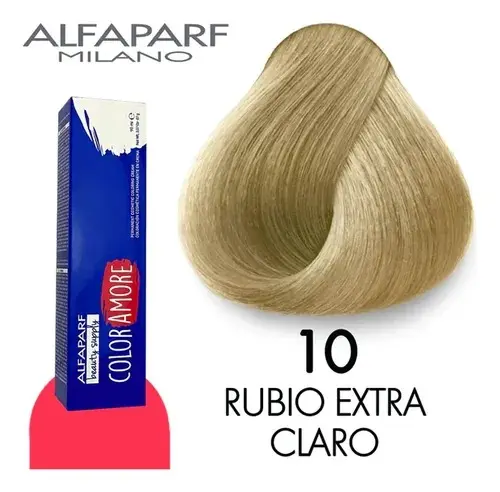 [8022297128009] Tinte 10 Rubio Extra-Claro 90 ml Color Amore de Alfaparf Milano – Coloración Permanente Profesional