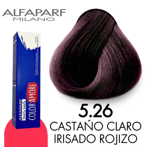 [8022297128238] Tinte 5.26 Castaño Claro Irisado Rojizo 90 ml Color Amore de Alfaparf Milano – Coloración Permanente Profesional