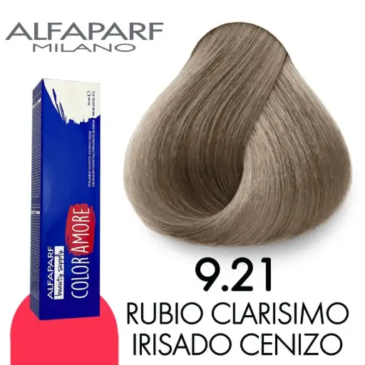 [8022297128269] Tinte 9.21 Rubio Clarísimo Irisado Cenizo 90 ml Color Amore de Alfaparf Milano – Coloración Permanente para Cabello