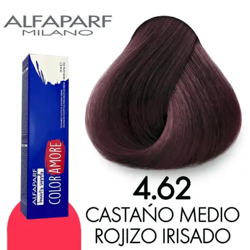 [8022297128221] Tinte 4.62 Castaño Medio Rojizo Irisado 90 ml Color Amore de Alfaparf Milano – Coloración Permanente para Cabello
