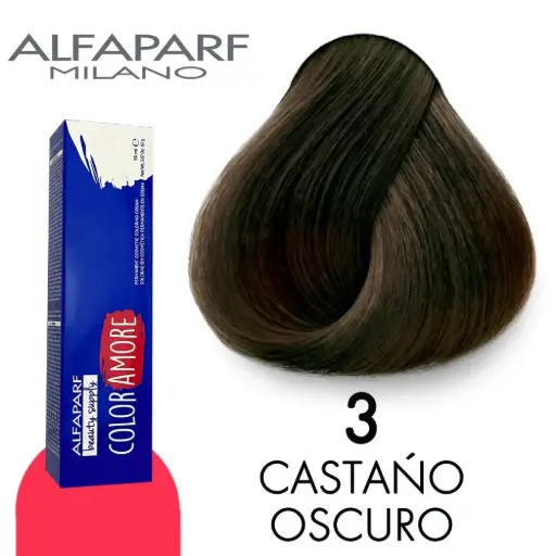 [8022297127934] Tinte 3 Castaño Oscuro 90 ml Color Amore de Alfaparf Milano – Coloración Permanente para Cabello