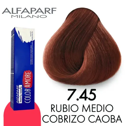 [8022297128177] ALFAPARF COLOR AMORE TINTE 7.45 RUBIO MEDIO COBRIZO CAOBA