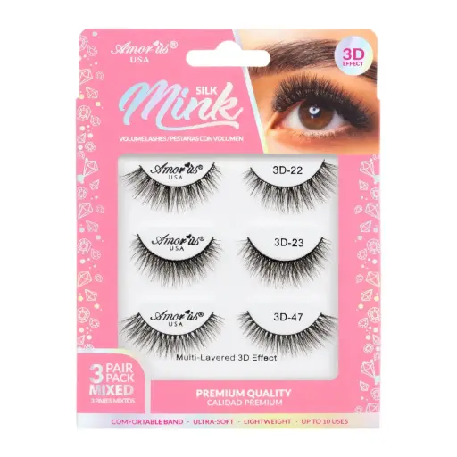 [610895186095] AMOR US MINK LASHES PACK 3D 3P MIX #4