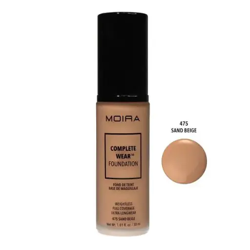[840222306104] Moira Complete Wear? Foundation (475, Sand Beige)