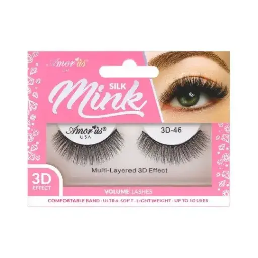[681441562342] Amor Us 3D Silk Mink Lashes #46 – Pestañas Postizas Volumen Natural