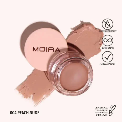 [840222302496] MOIRA Lasting Priming Cream Shadow (004, Peach Nude)