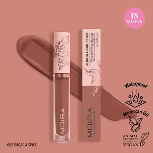 [816180029966] MOIRA Lip Divine Liquid Lipstick (002, Sugar & Spice)