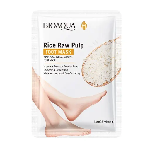 [6942017823217] BIOAQUA Rice Pulp Exfoliating and Smoothing Foot Mask Pair